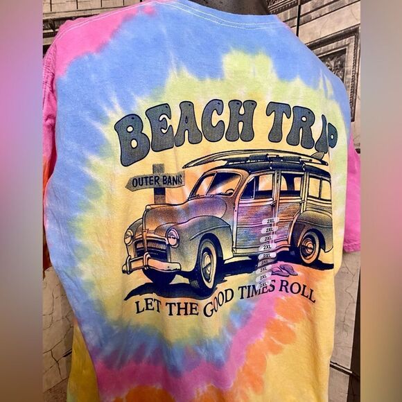 NWT fun tie-dye shirt by Colortone in size 2XL - Picture 2 of 2